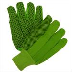 West Chester 710KGRPD 10 oz. High Vis Green Plastic Dot Canvas Glove